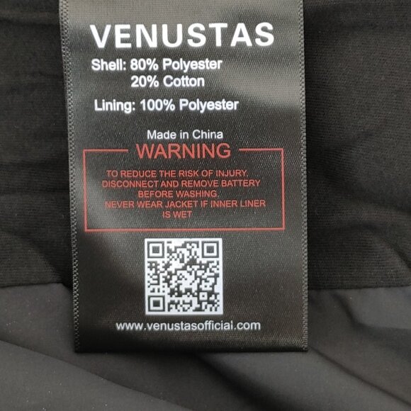 Venustas Heated Winter Jacket Men's XXL M2167 (NO BATTERY) Black Color - Picture 15 of 16
